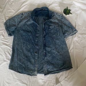 Forever 21 MENS Denim Button Down Sz XL